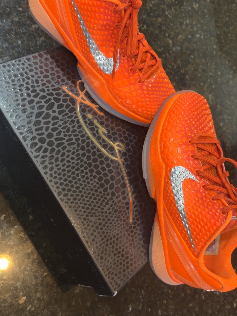 Authentic Kids Orange Nike Kobe Basketball Shoes
